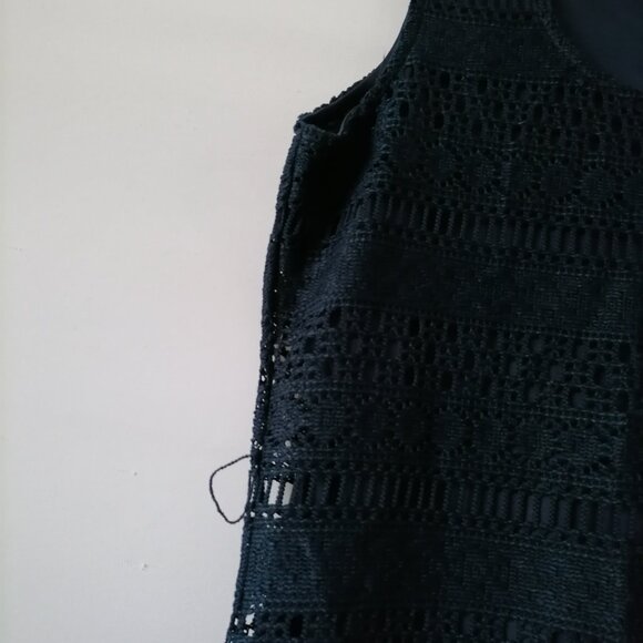 Zac & Rachel Womens Blue Overlay Crochet Lace Detailing Long Maxi Dress Size 8 - Picture 4 of 8